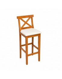 Banqueta Bistrô Estofada - Mel / Off White